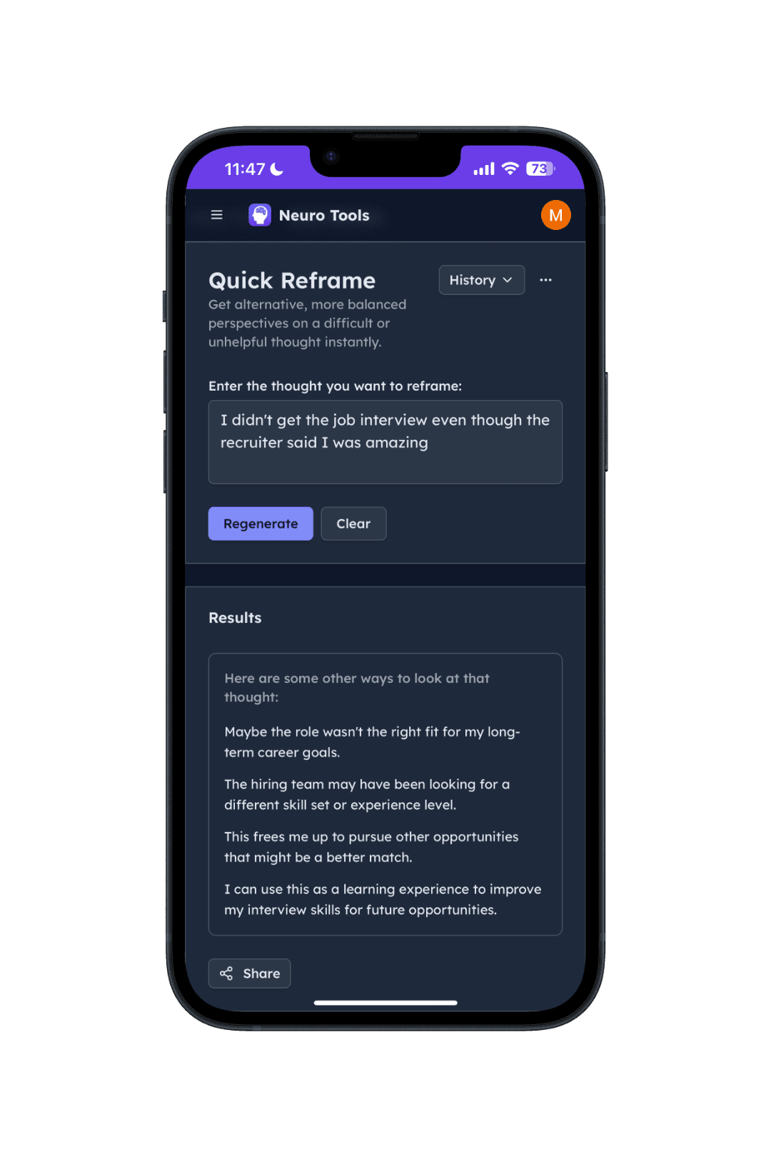 Neuro Tools interface mockup 3