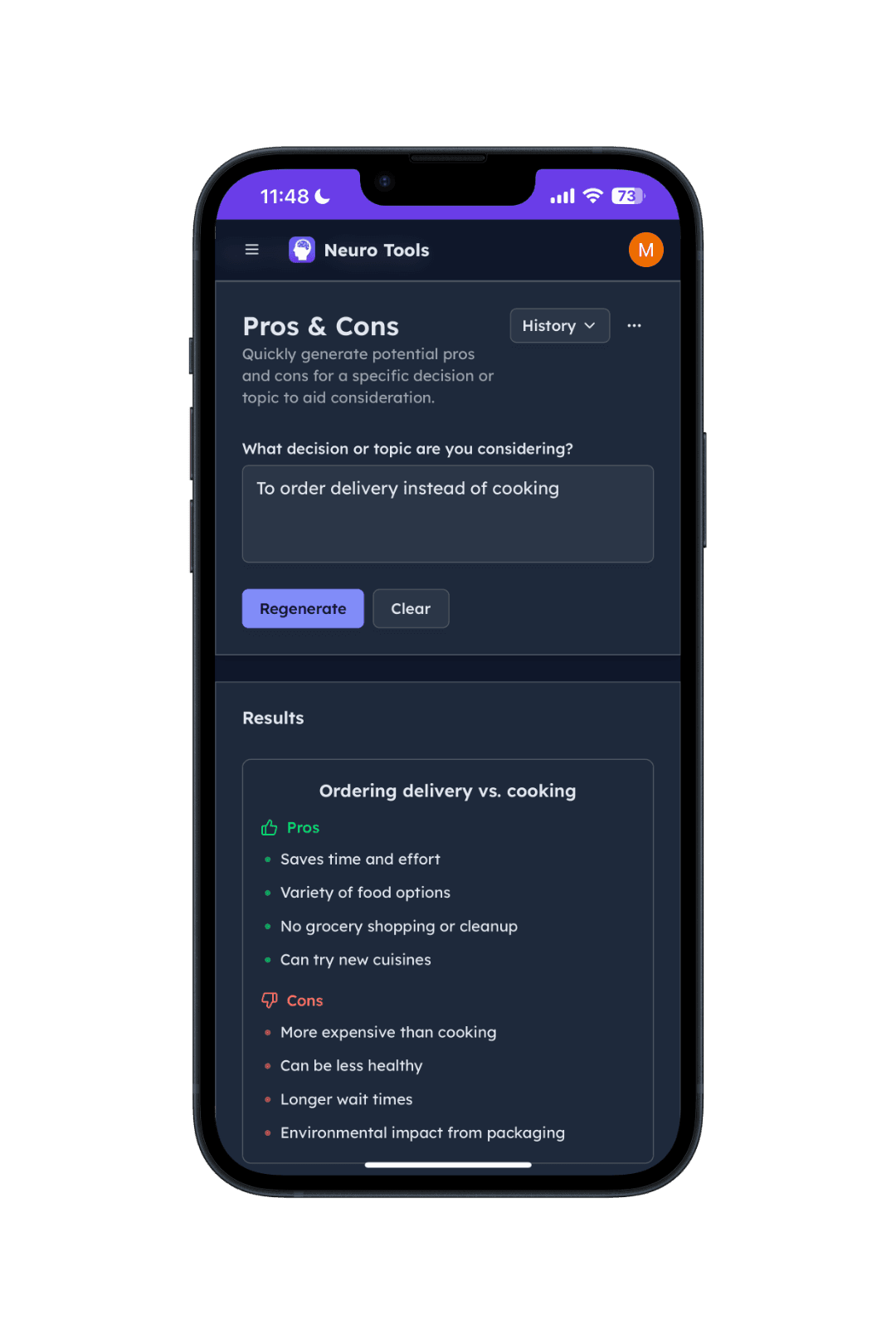 Neuro Tools interface mockup 4