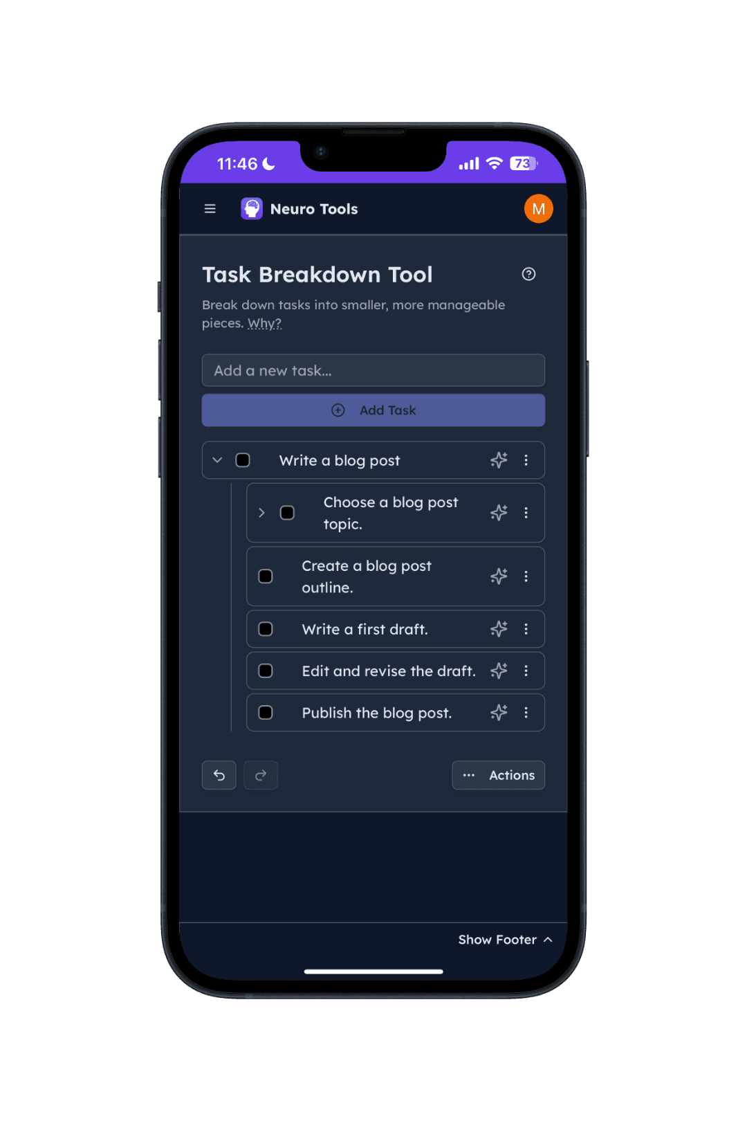 Neuro Tools interface mockup 1